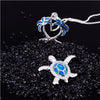 Image of Blue Opal Sea Turtle Pendant Necklace