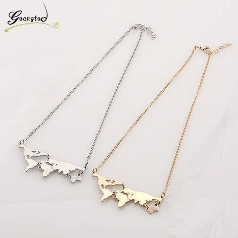 VINTAGE WORLD MAP NECKLACE