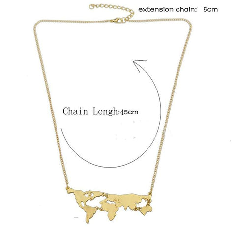 VINTAGE WORLD MAP NECKLACE