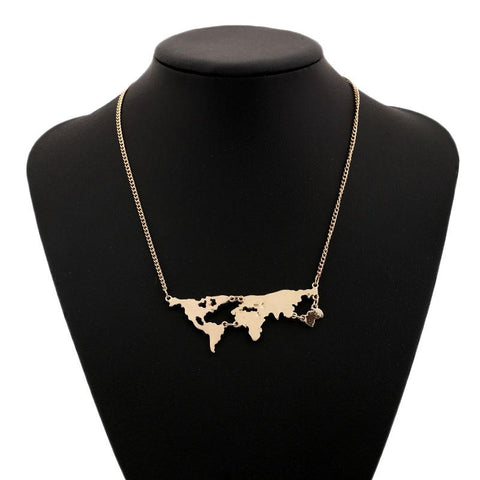 VINTAGE WORLD MAP NECKLACE