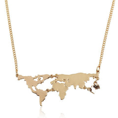 VINTAGE WORLD MAP NECKLACE