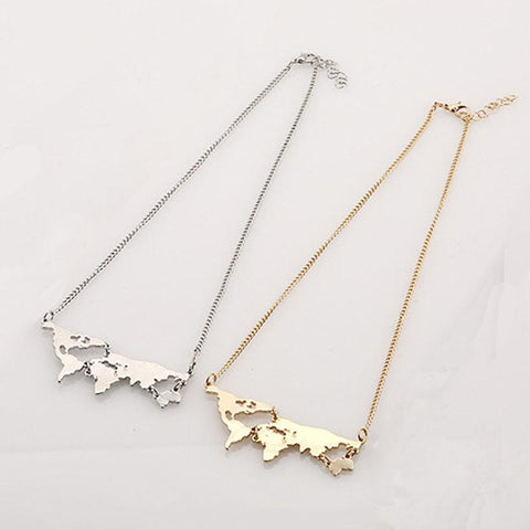 VINTAGE WORLD MAP NECKLACE