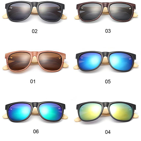Bamboo Wooden Mirror Sunglasses