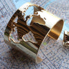 Image of World Map Travel Cuff Bracelet Stainless Steel