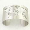 Image of World Map Travel Cuff Bracelet Stainless Steel
