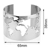 Image of World Map Travel Cuff Bracelet Stainless Steel