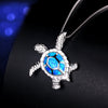 Image of Blue Opal Sea Turtle Pendant Necklace